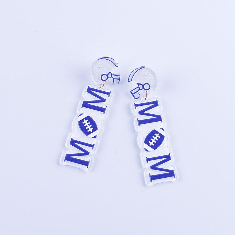 Wholesale Sports accessories baseball football rugby heart acrylic earrings