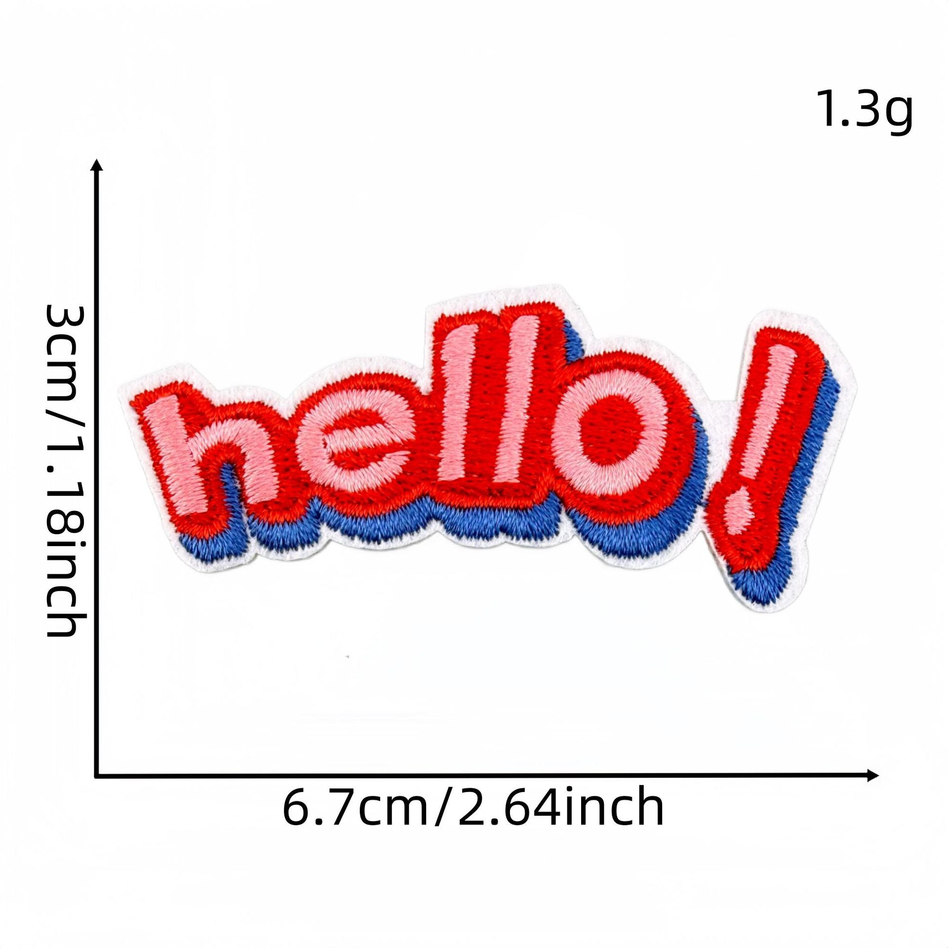 Wholesale Cartoon Hello Embroidered Patch For Everyday DIY Decoration Clothing Accessory