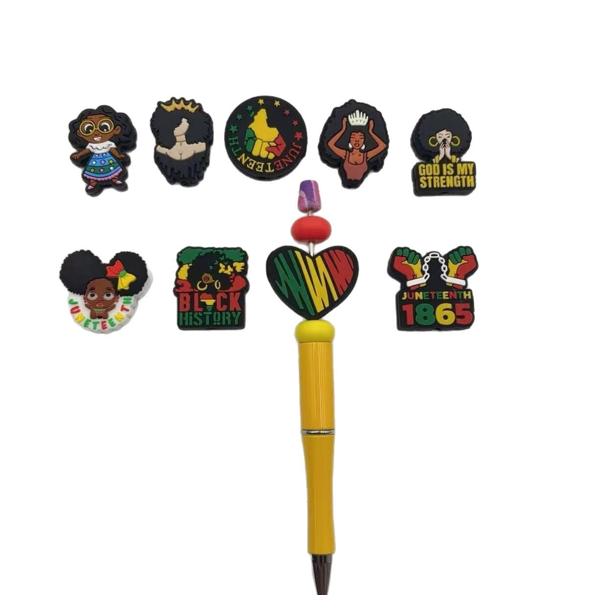 Wholesale 100pcs silicone beads black series silicone beads  Focal Beads