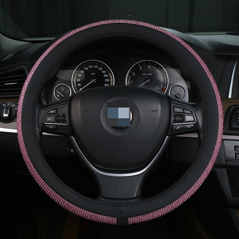 Wholesale Hot Diamond Inlaid Diamond Water Diamond Leather Steering Wheel Covers
