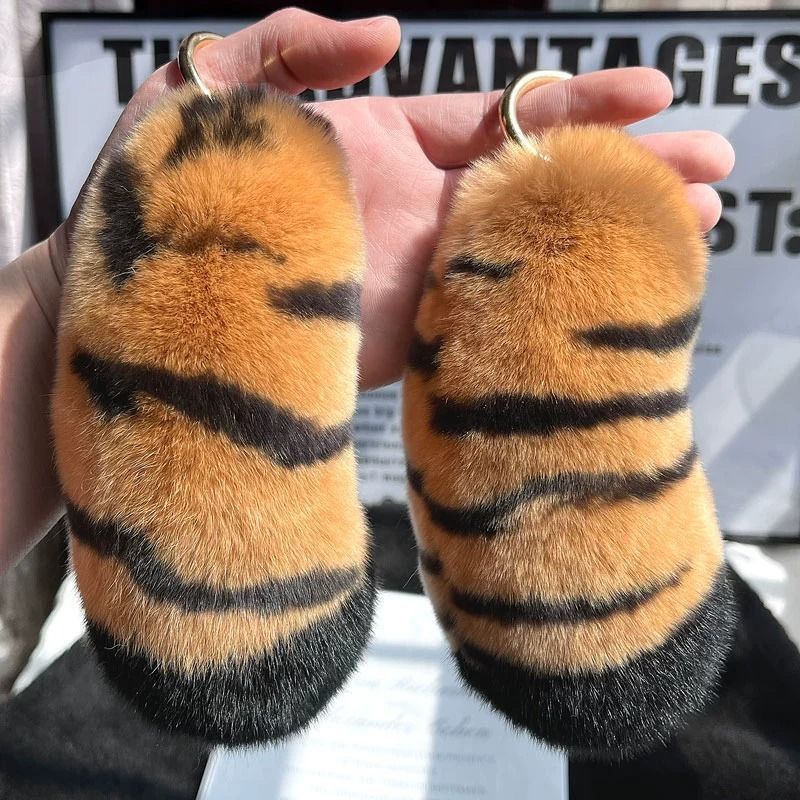 Wholesale Cute Real Otter Rabbit Fur Keychains