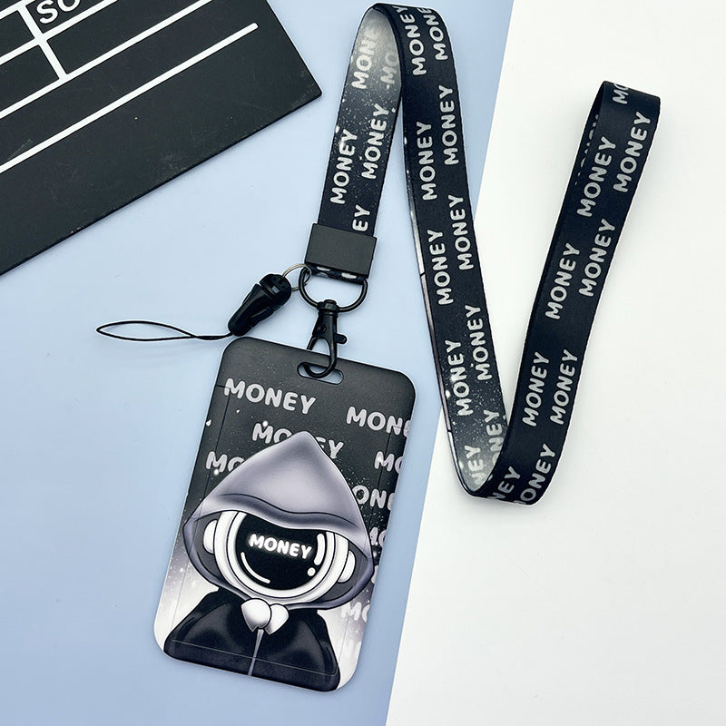 Wholesale Slide Embossed Cartoon Astronaut Protective Case with Long Rope