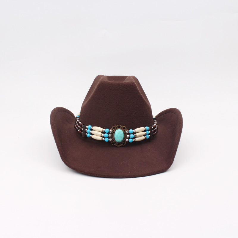 Wholesale Imitation Cashmere Turquoise Western Cowboy Hats