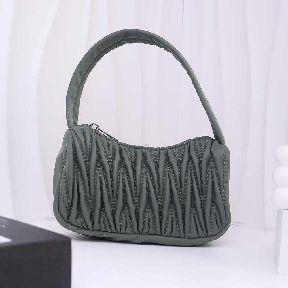 Wholesale Pleated Design Cloud Versatile Fashion Diamond Handbag
