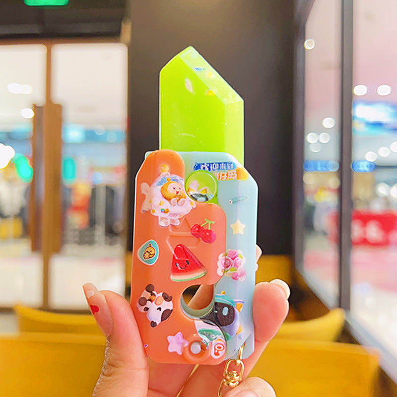 Wholesale ABS Luminous Radish Gravity Knife Decompression Toy Keychain