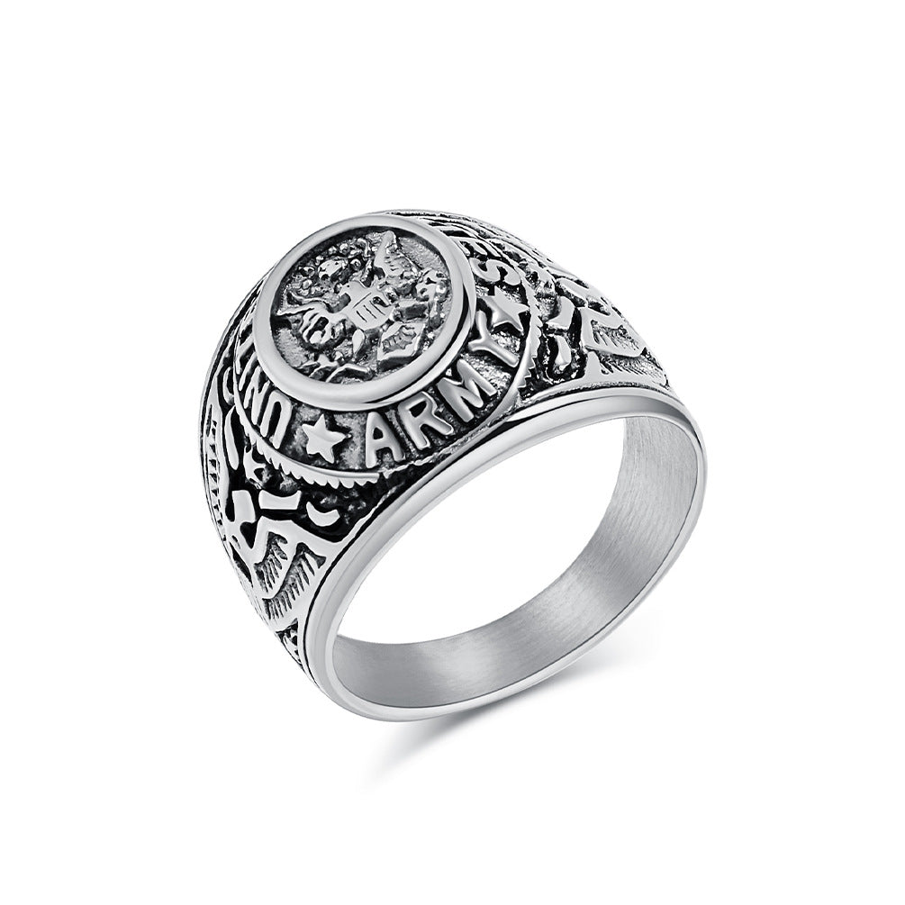 Wholesale Vintage Bald Eagle Titanium Steel Ring