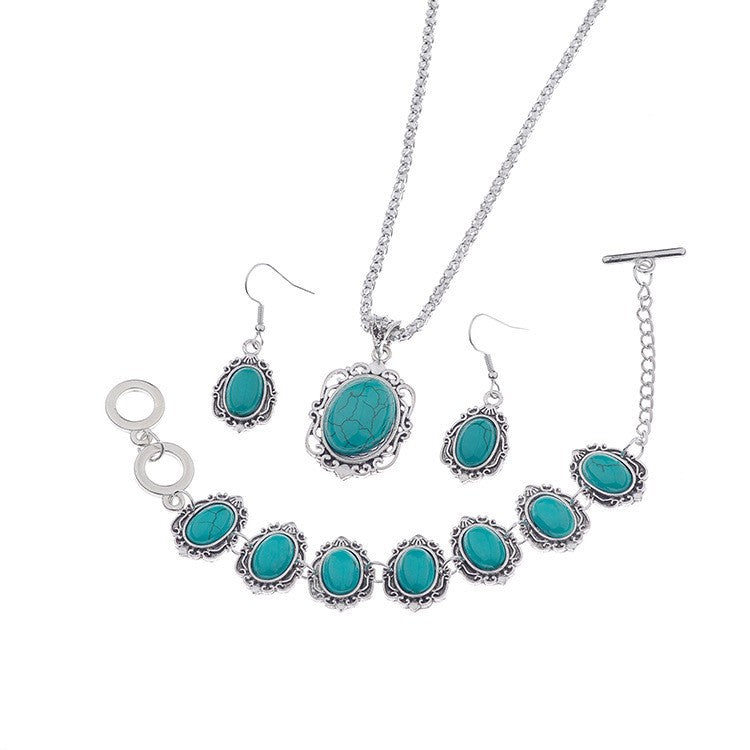 Wholesale Turquoise Bohemian Vintage Turquoise Jewelry Set