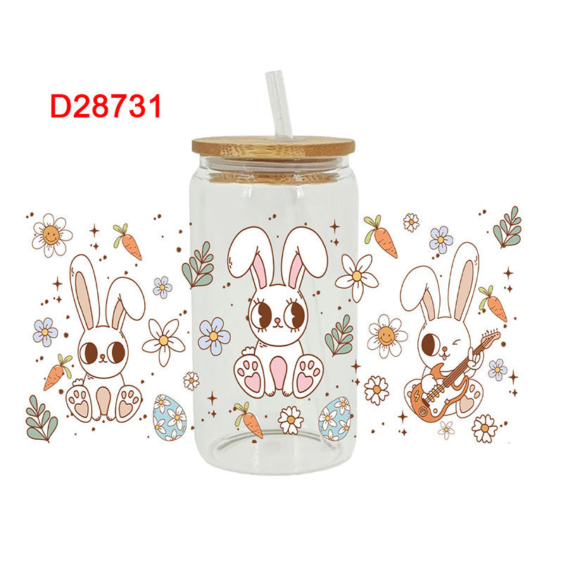 Wholesale Easter Game Machine Rabbit Easter Egg 16oz Cup UV DTF Wraps