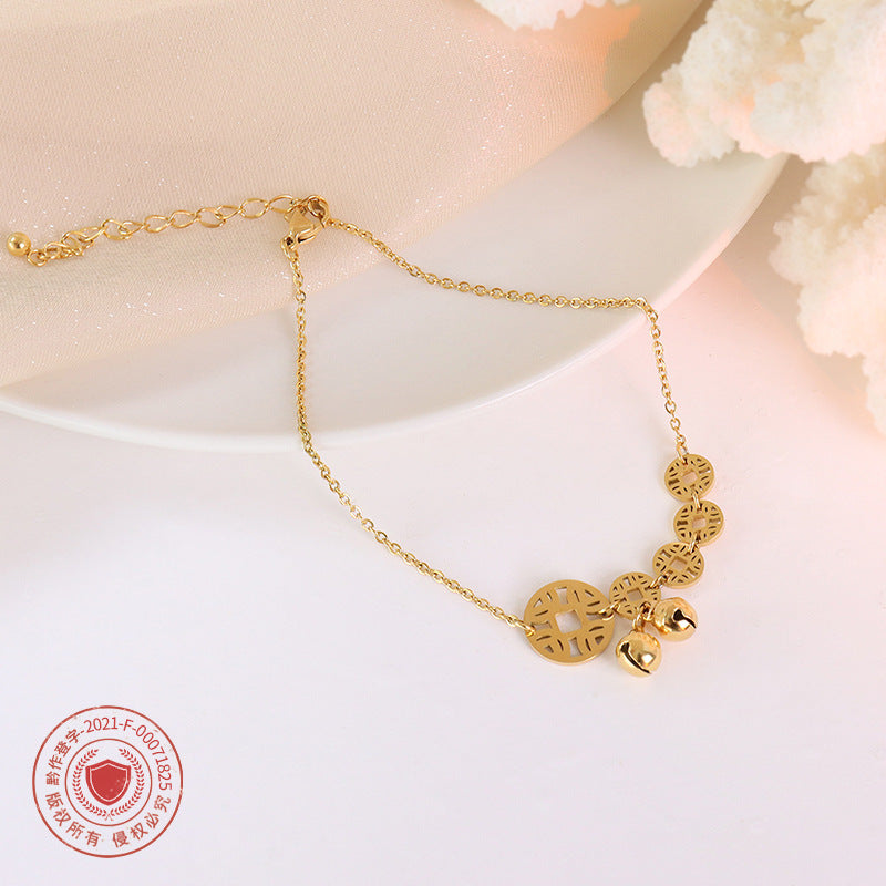 Wholesale Titanium Steel 18k Gold Copper Coin Ankles