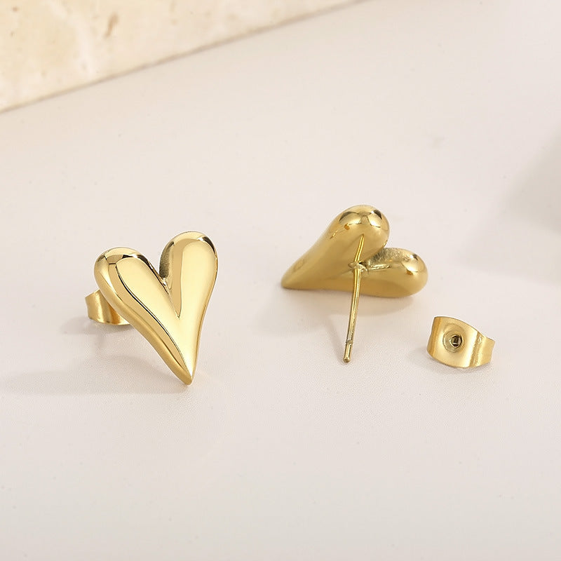 Wholesale Ladies Heart Gold Plated Earrings