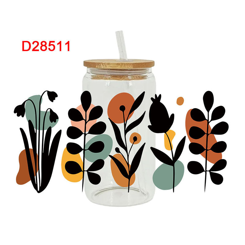 Wholesale Tulip Flower Leaf Series 16oz Cup UV DTF Wraps