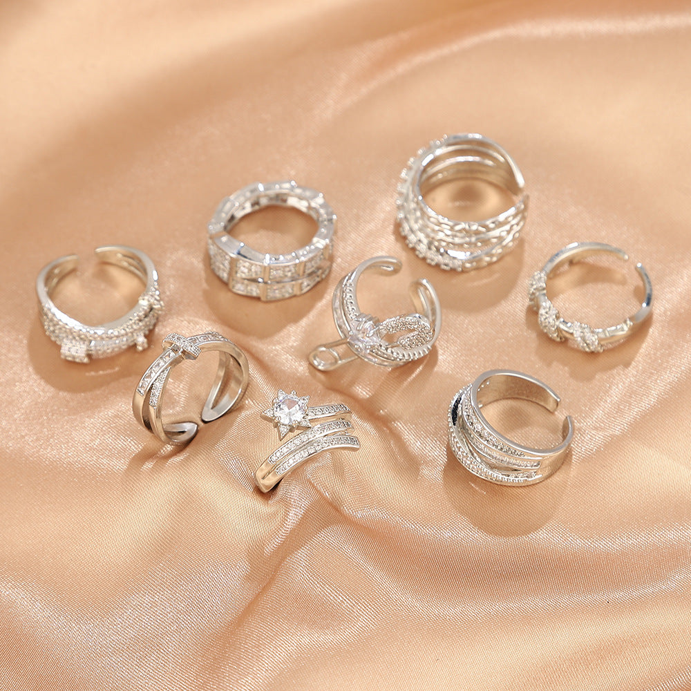 Wholesale Heavy Works Rings Time to Turn Cross Open Adjustable Ring