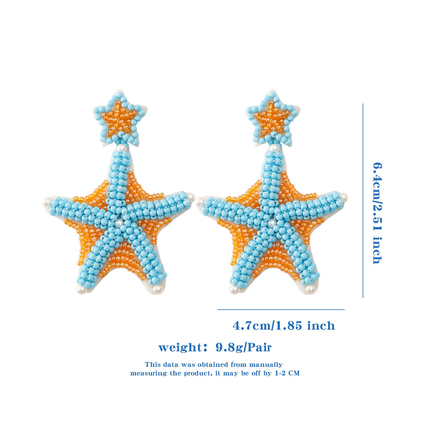 Wholesale Holiday-inspired hand-beaded Bohemian rice bead earrings