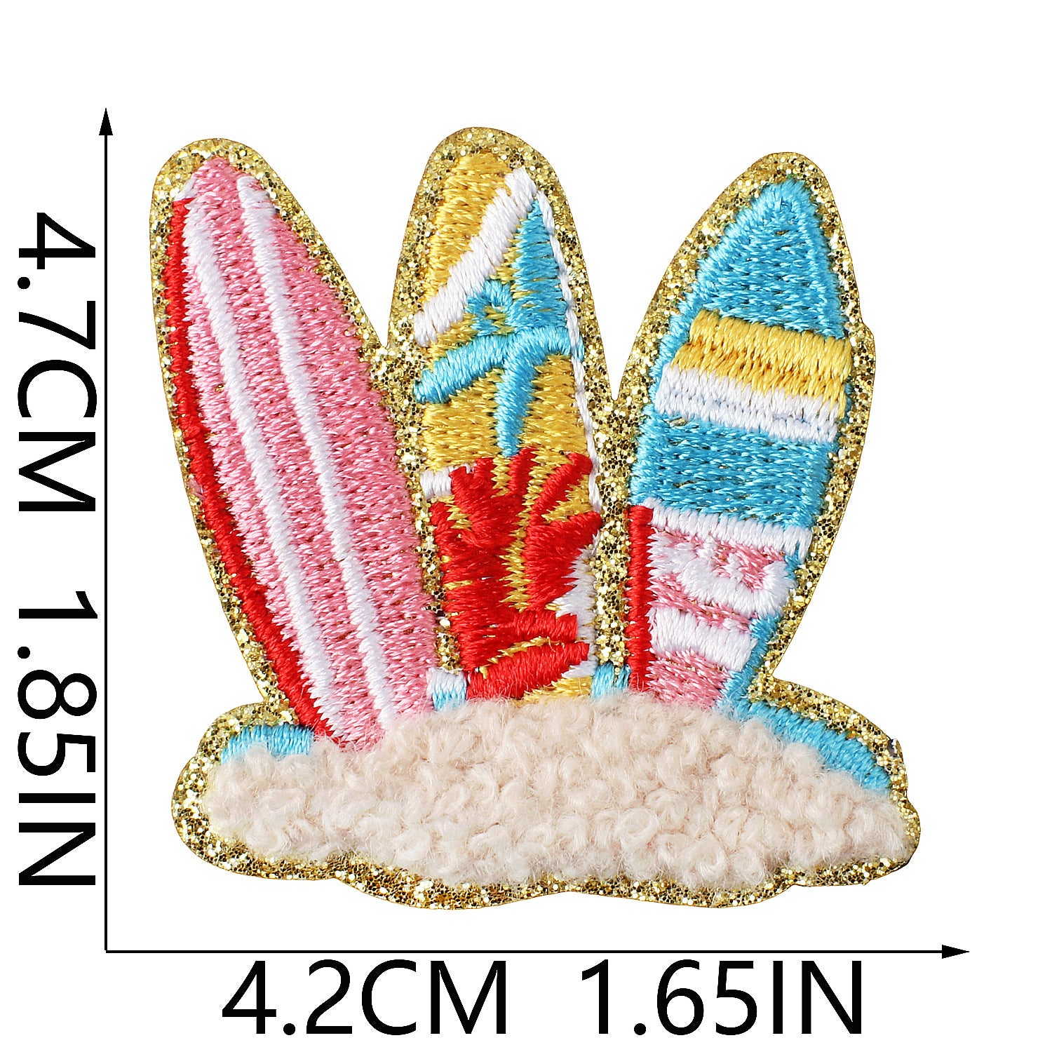 Wholesale Heat Transfer Leather Embroidery Patch With Beach Shell Design For Denim Shorts Decorative Fashion Accessory