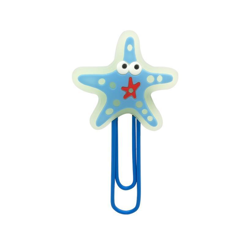 Wholesale 10pcs Animal series animation paper clip luminous paper clipBookmarks