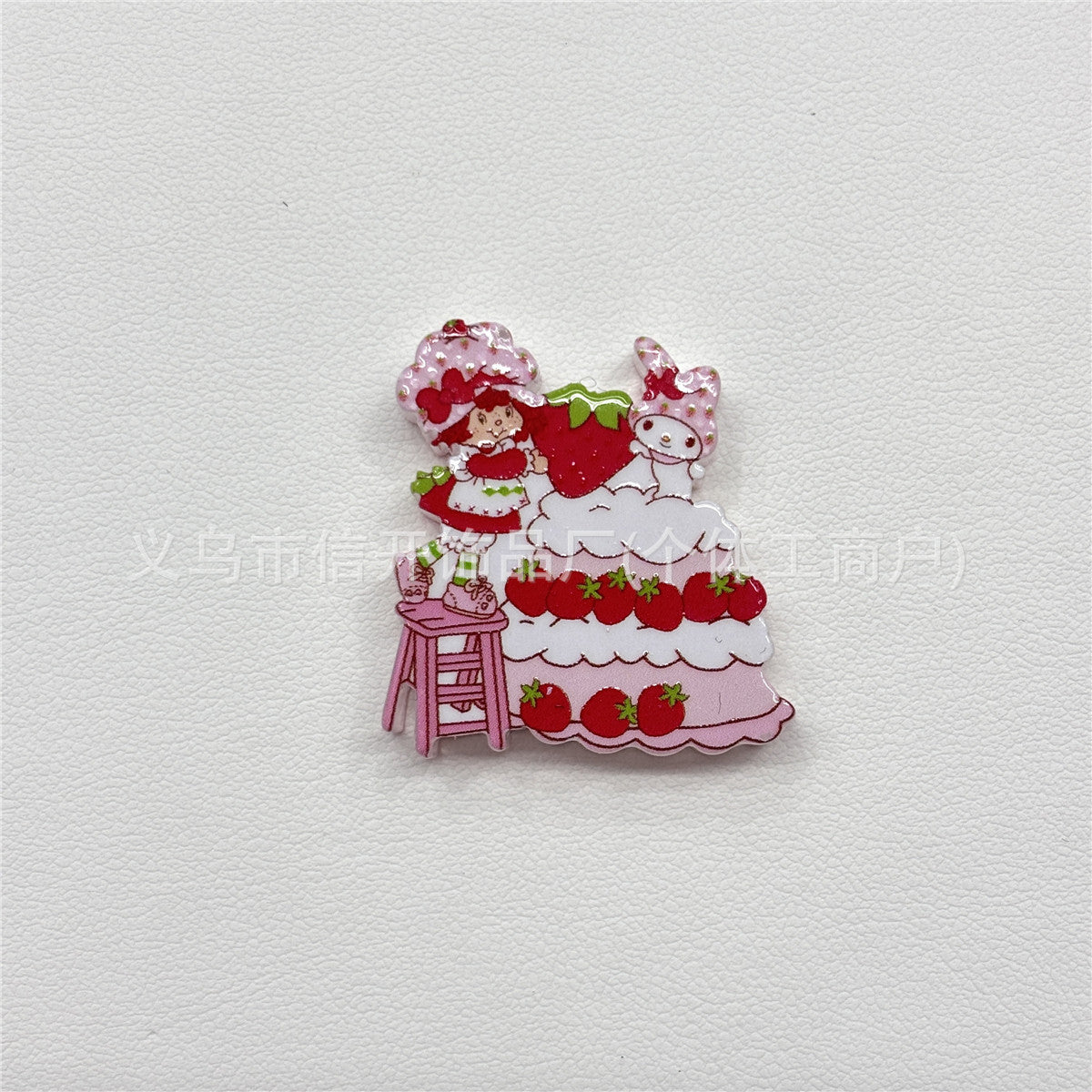 Wholesale 100pcs Acrylic Strawberry Girl Cartoon Beads For DIY Phone Charms Keychains And Bag Accessories