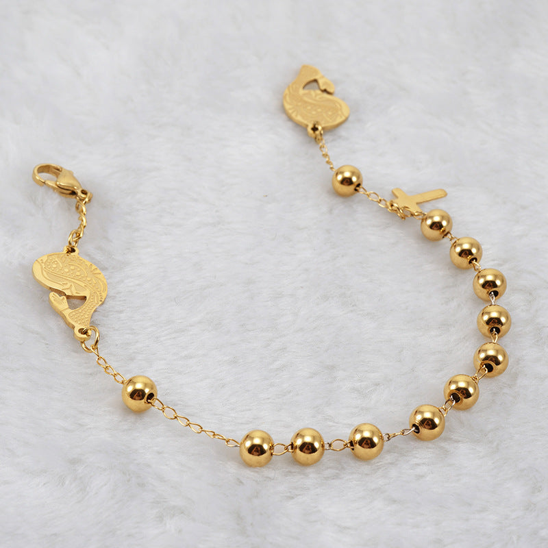 Wholesale 18K Beaded Stainless Steel Bracelet