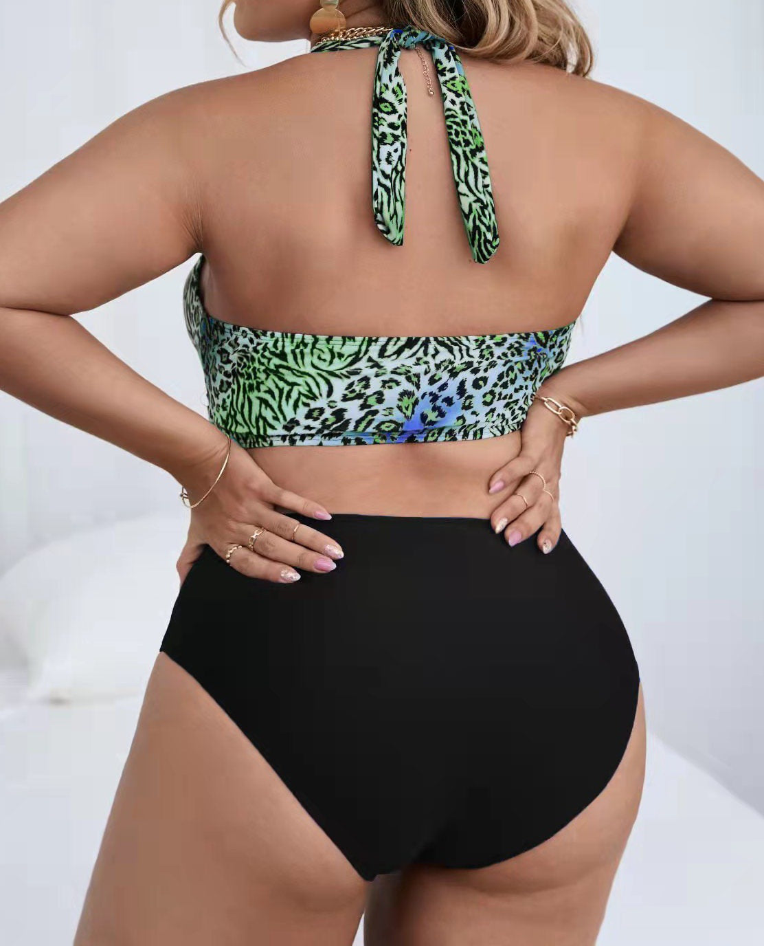 Wholesale Leopard Gradient Print Bikini One Piece Swimwear