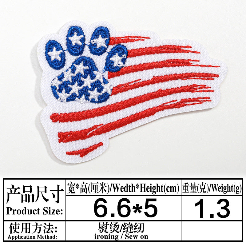 Wholesale Independence Day flag colorful and diverse embroidery DIY patches