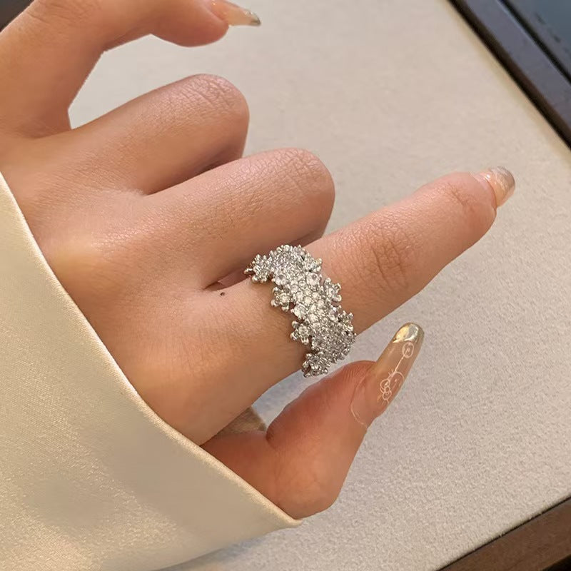 Wholesale Exquisite Diamond Super Flash Zircon Open Ring