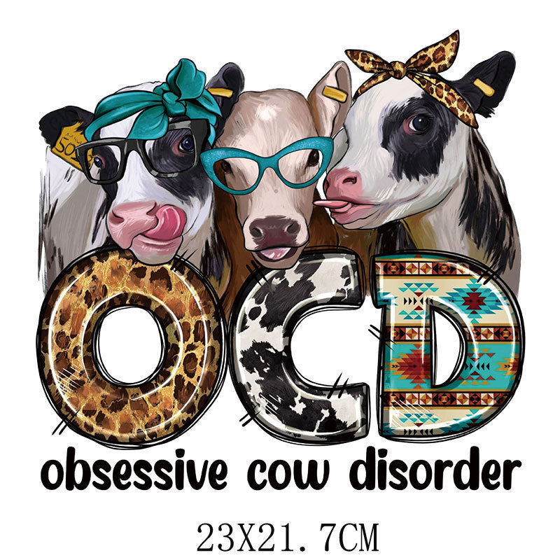 Wholesale Cartoon letter bull head heat transfer printing   UV DTF Ready to Press Transfers Wraps