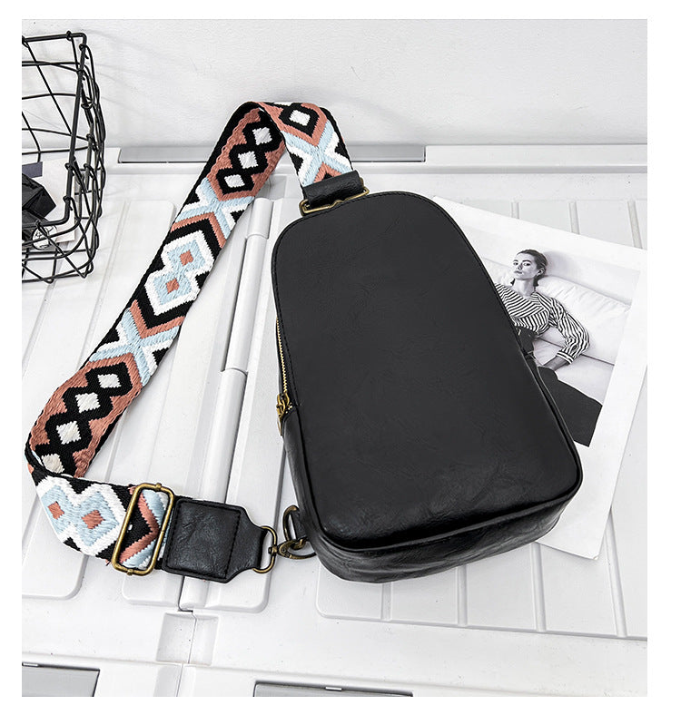 Wholesale Western Style PU Cow Print Leopard Print Sunflower Chest Bag Crossbody Bag