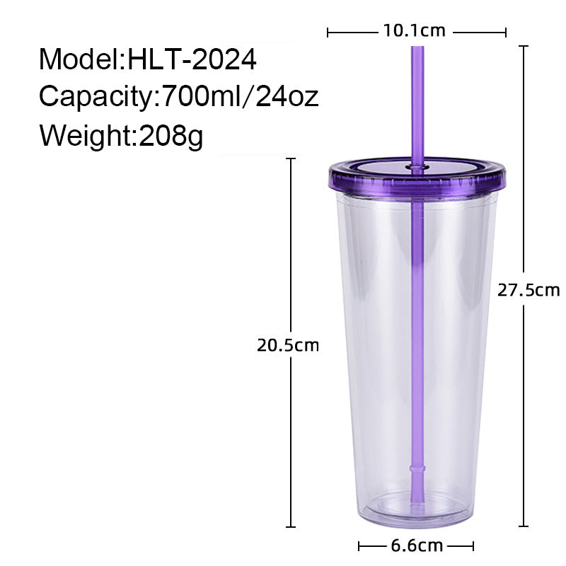 Wholesale  24oz plastic pipette cup creative transparent cold drink cup with lid water cup