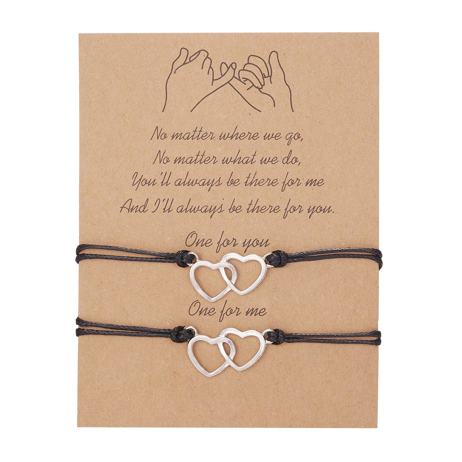 Wholesale Geometric 8-character Volcanic Stone Sunflower 2-piece Braided Adjustable Paper Card Bracelet