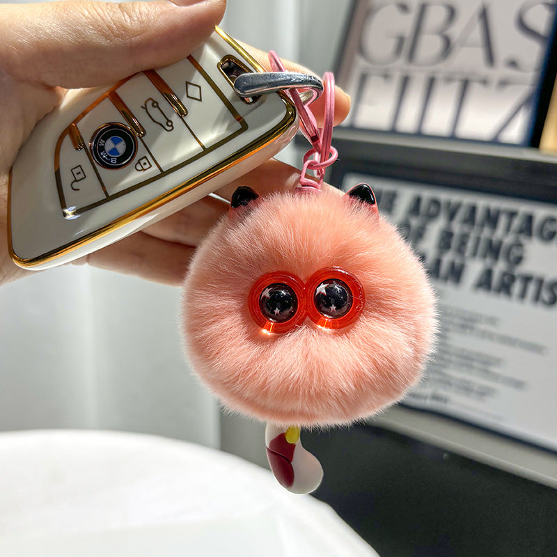 Wholesale Cute kitten fur ball car key chain
