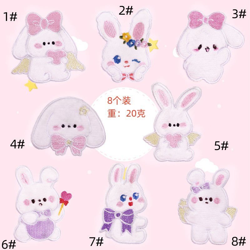 Wholesale Cute self-adhesive plush rabbit DIY Patches