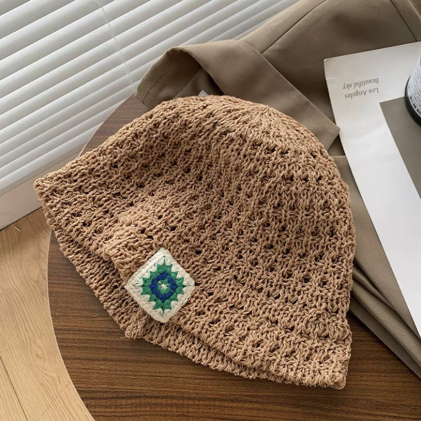 Wholesale Hook Flower Woven Hollow Pastoral Style Bucket Hat