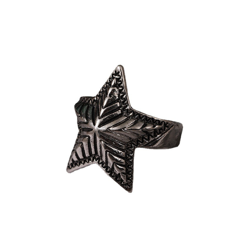 Wholesale Vintage Five-pointed Star Open Alloy Ring