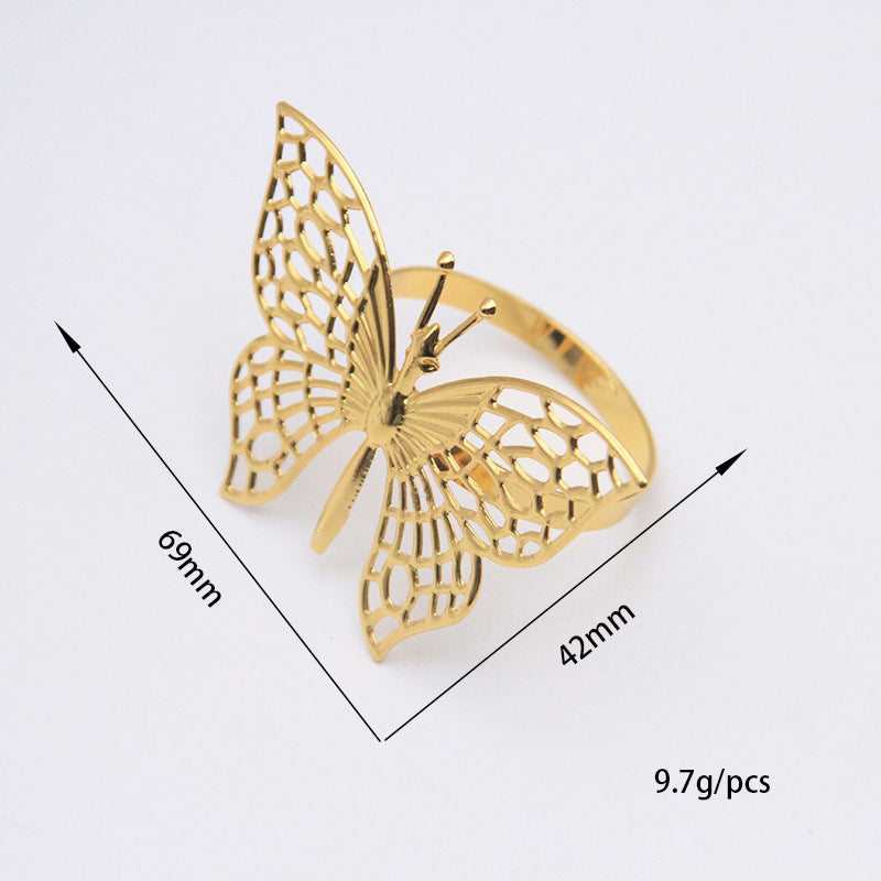 Wholesale 10pcs/pack Halloween metal butterfly napkin ring
