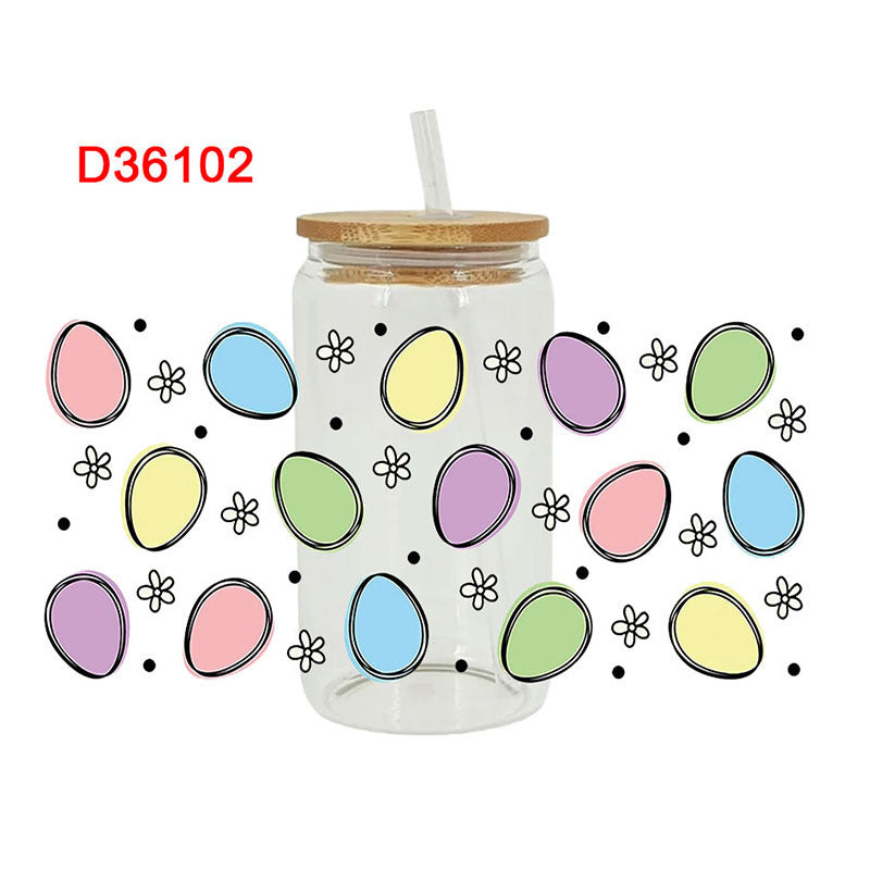 Wholesale UV transfer sticker for glass cups crystal label crystal sticker 16OZ UV DTF WRAPS