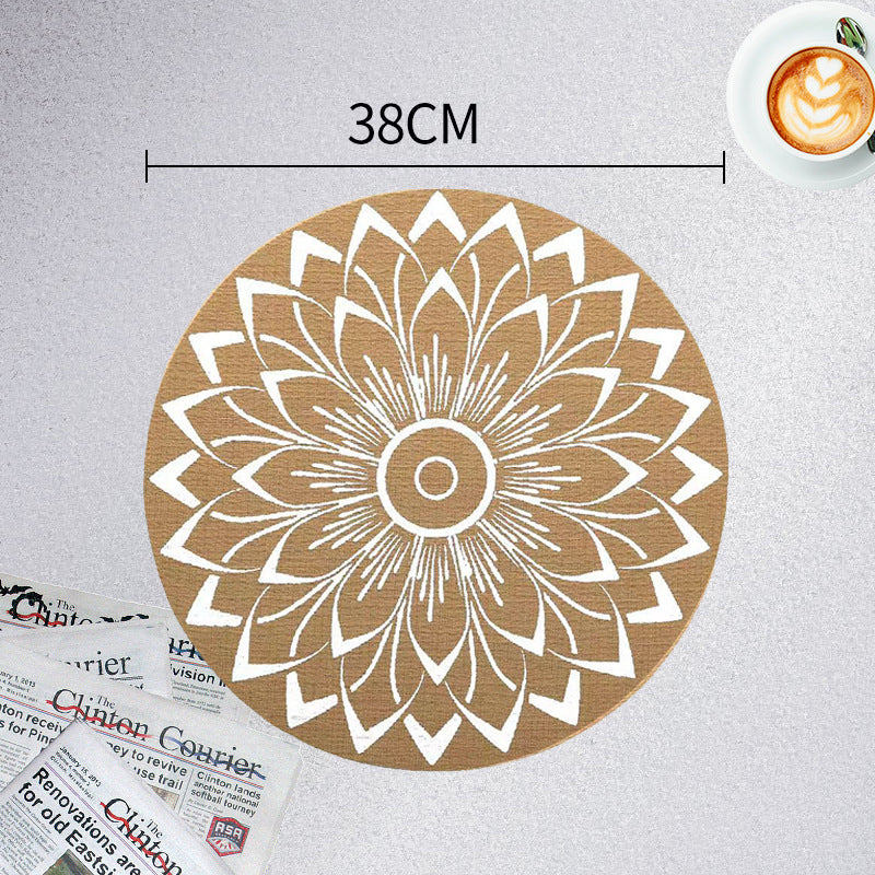Wholesale Jute Placemats Round Imitation Linen PVC Retro Insulation