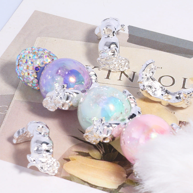 Wholesale 10pcs Skull flower holder DIY spacer beads