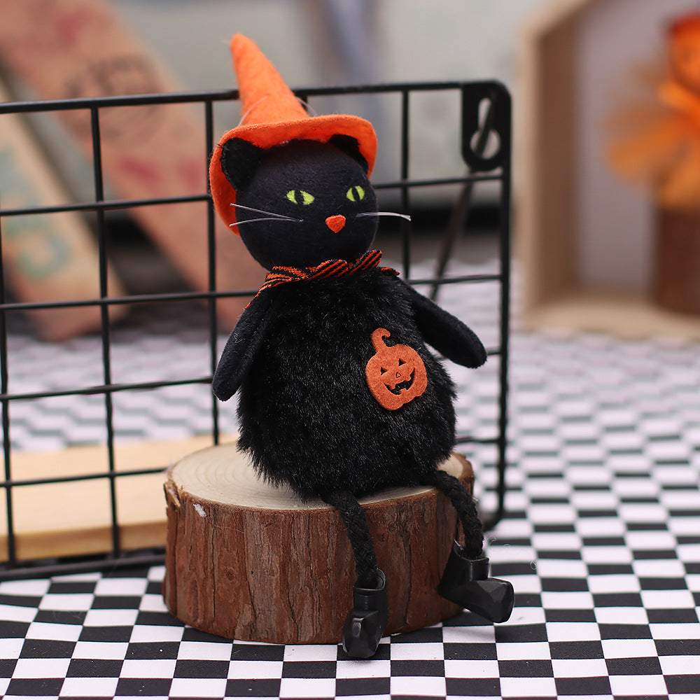 Wholesale Halloween Cartoon Pumpkin Witch Plush Doll Pendant