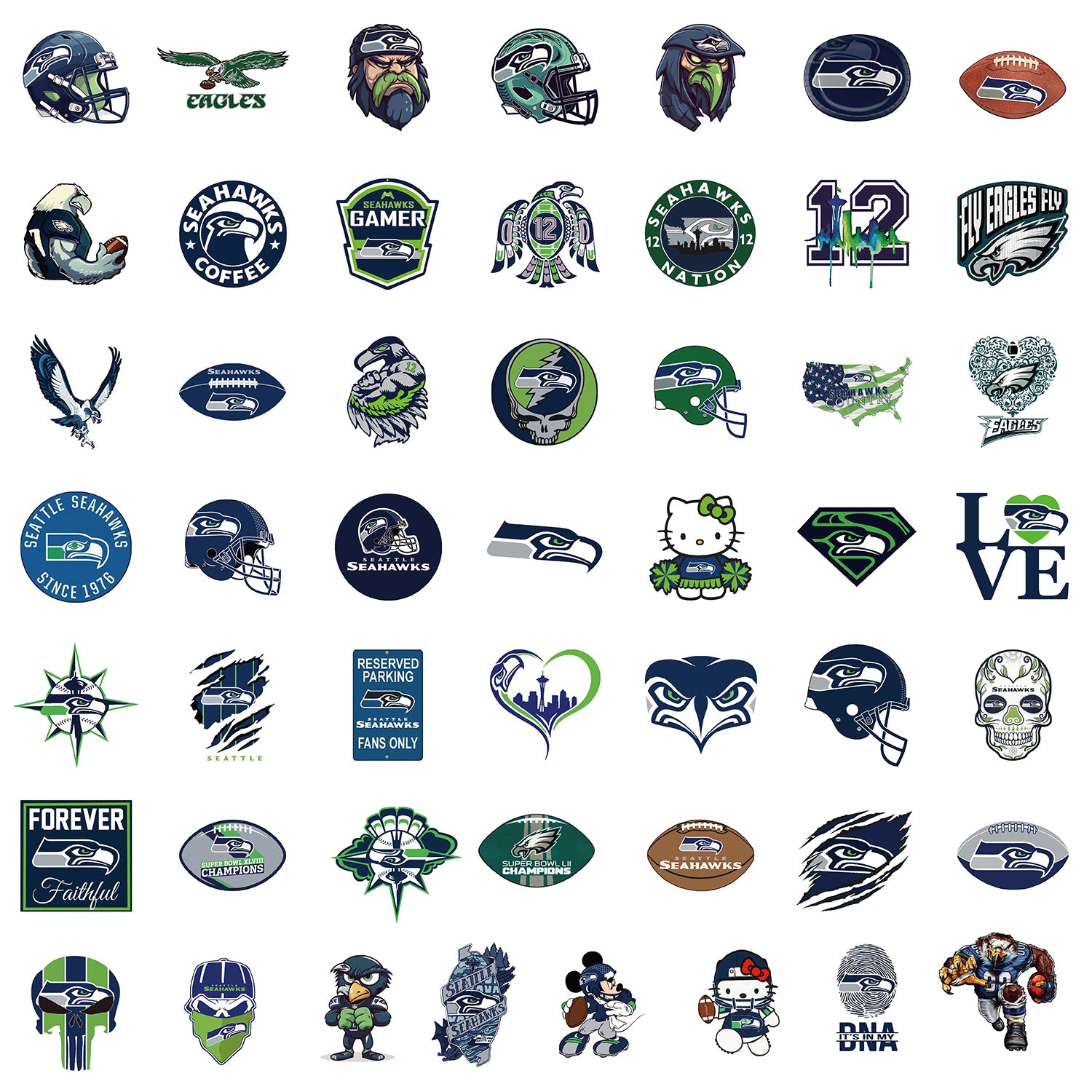 Wholesale 50pcs/pack football team graffiti stickers