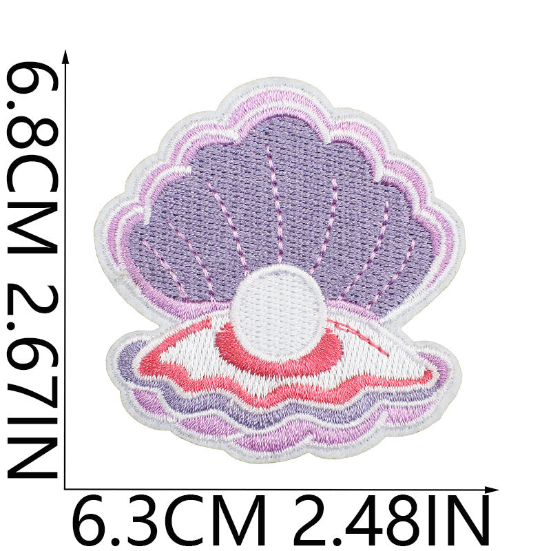 Wholesale Trendy Ocean Party Embroidered Patches For Kids Clothing Cartoon Shark Dolphin Fashion Accessory