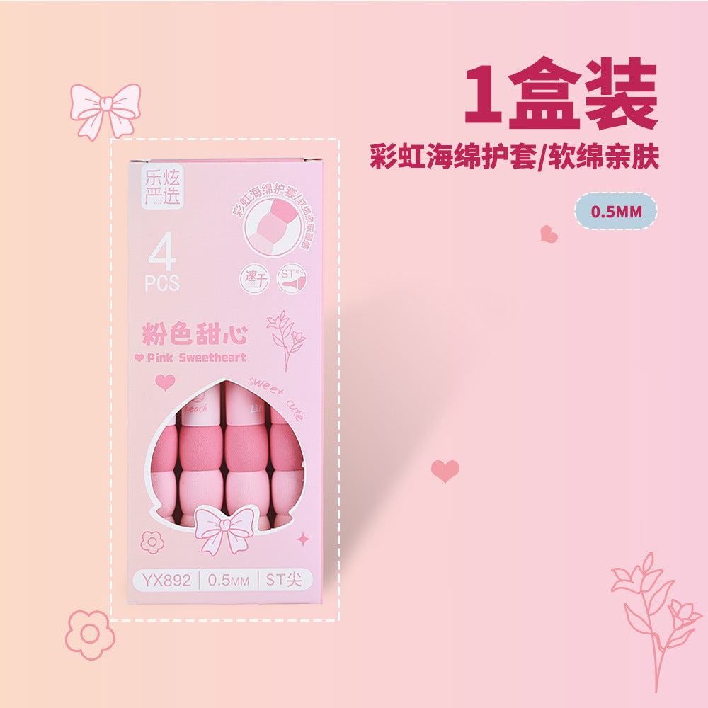 Wholesale 4pcs Quick-drying Rainbow Sponge Sheath Press Pen