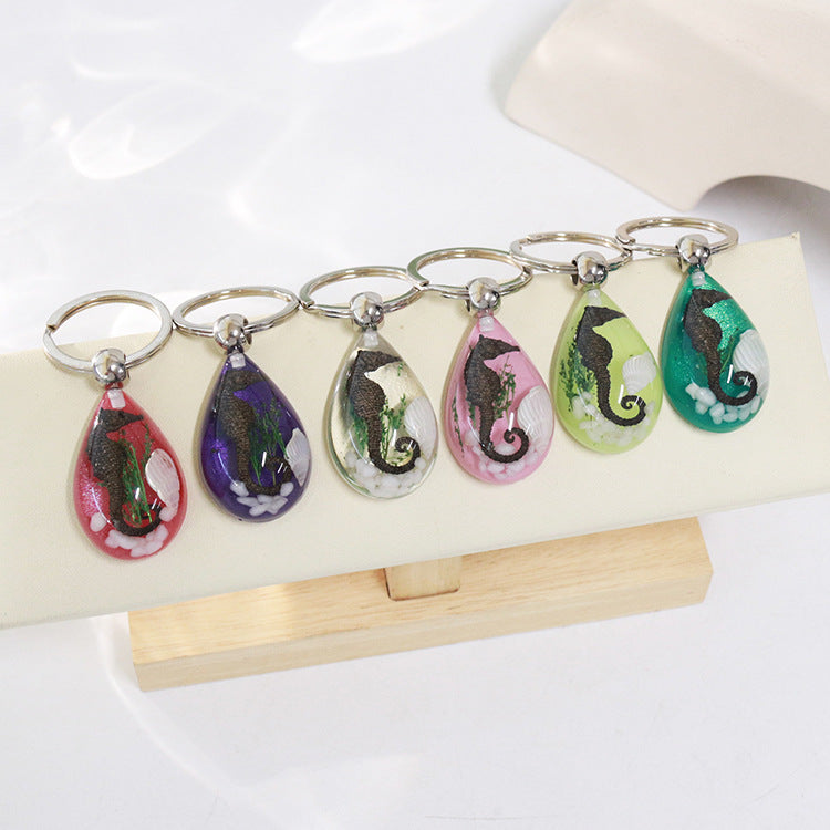 Wholesale seahorse marine keychain  marine creative jewelry