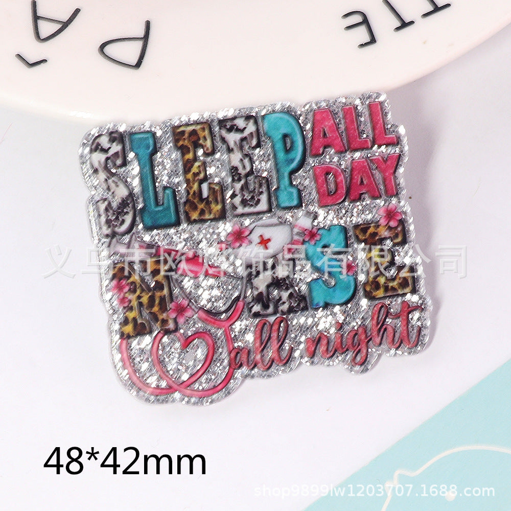 Wholesale 10pcs Cartoon Letters Cute Acrylic DIY Patches