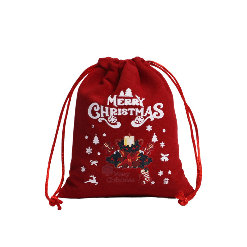 Wholesale Christmas Gift Bag Set Custom Drawstring  Velvet Bag