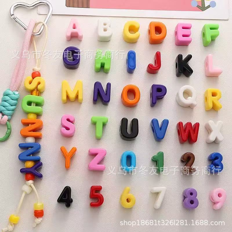 Wholesale  20pcs/pack   Acrylic large-hole letter Letter Beads