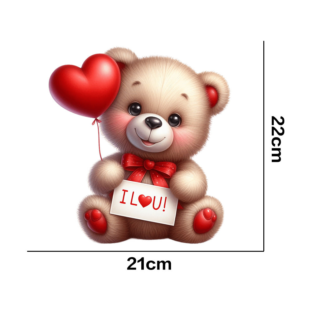 Wholesale 10pcs Valentine's Day Love Cute Bear UV DTF Ready to Press Transfers Wraps