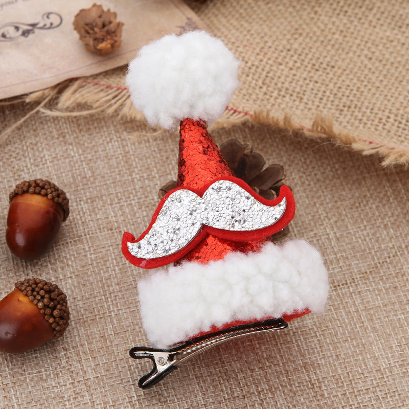 Wholesale Christmas Hat Sequin Hair Clips