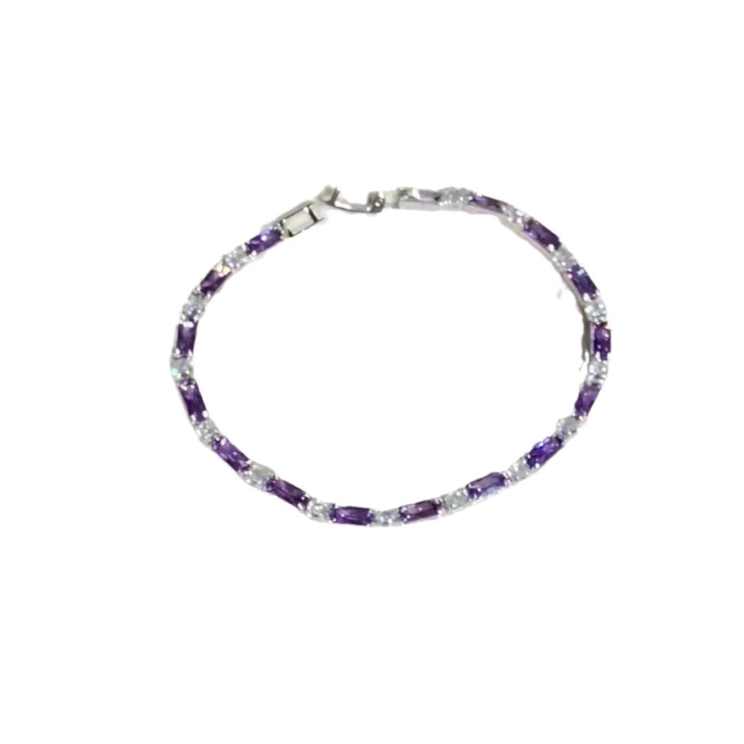 Wholesale Purple copper alloy zircon bracelet white and purple bracelet