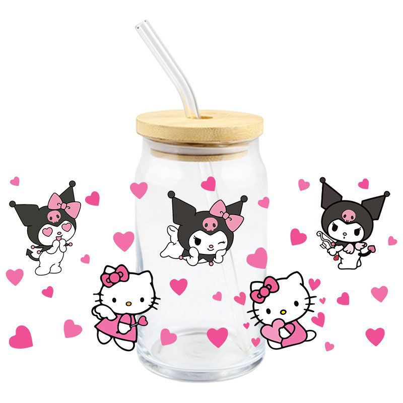 Wholesale 5pcs Cartoon Valentine' s Day  16oz Cup UV DTF Wraps OLY Exclusive