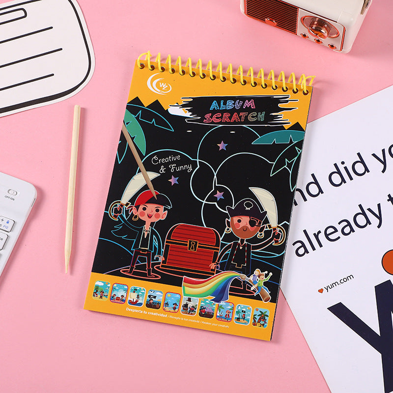 Wholesale 5pcs/pack  Kidsren' s Colorful Scratch-Off Book