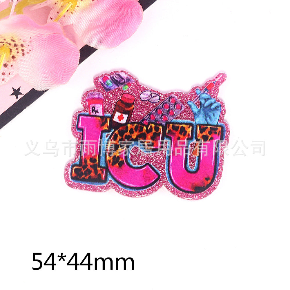 Wholesale 10pcs Cartoon Anime Letters Medical DIY Patch Accessories FlatBack